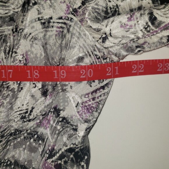 Chico's Parmenia Jacket Purple Pretty Print Silk Beaded Appliques Size 2 Large - Picture 8 of 16